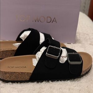 TOP Moda Black Nubuck Footwear